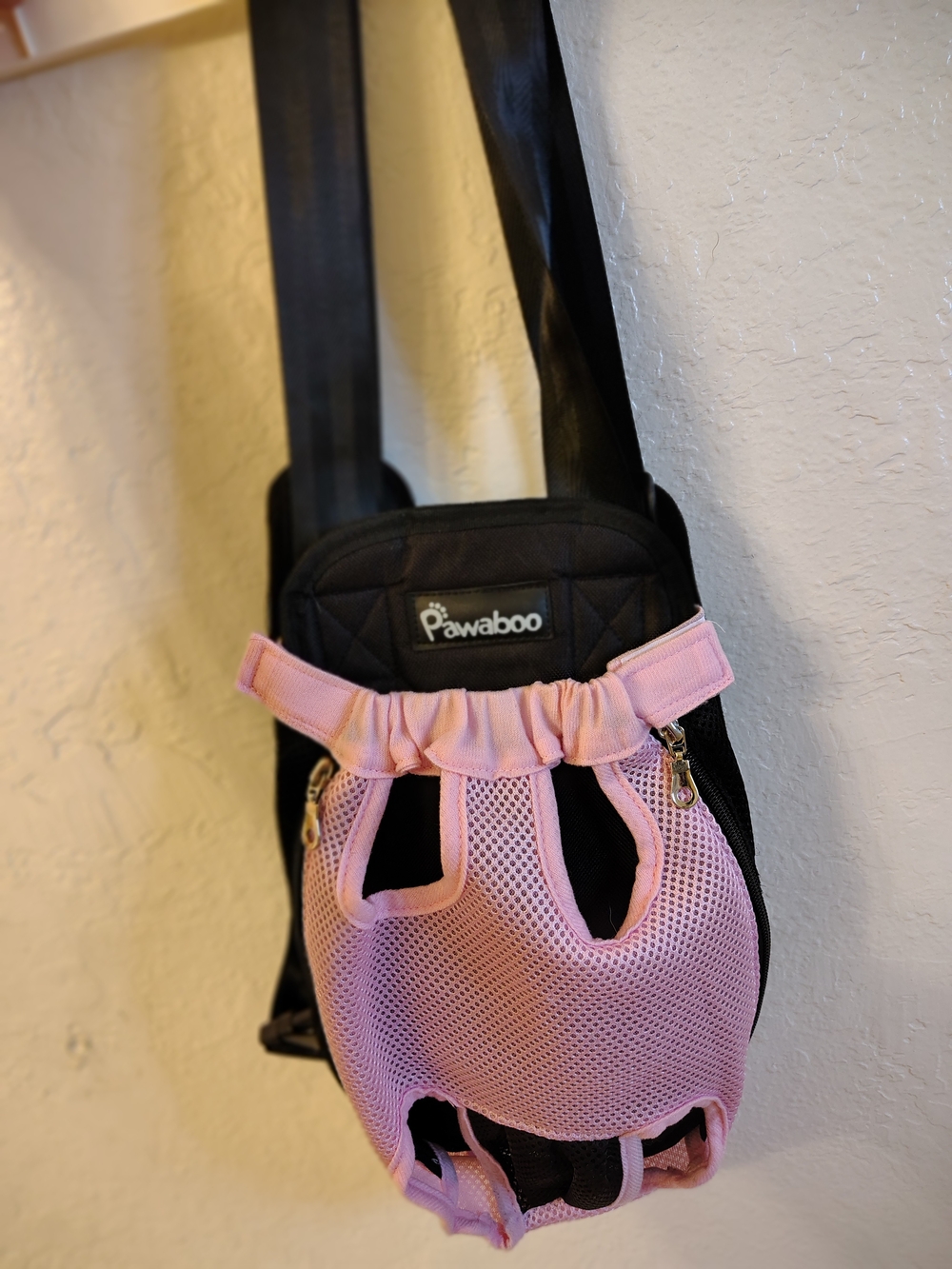 Pink & Black Front-Facing Pet Sling Carrier
